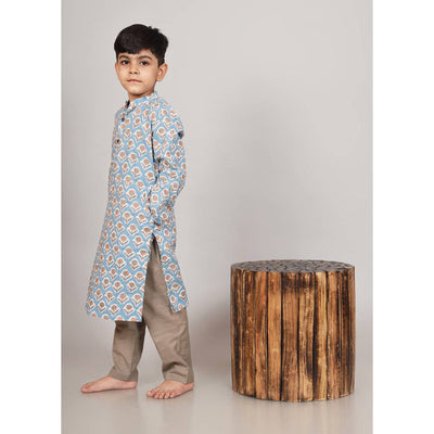 Cotton Kurta Pajama for Boys | Blue