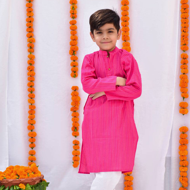 Cotton Kurta Pajama for Boys | Pink