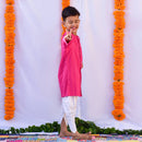 Cotton Dhoti Kurta Set for Kids | Pink