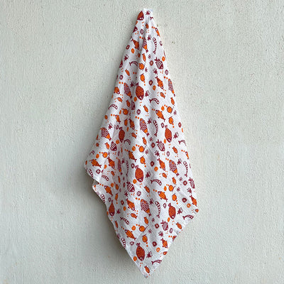 Organic Cotton Baby Swaddle | Red | 111 x 111 cm