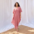 Pure Cotton Kurta Set | Kurta & Pants | Salmon Pink