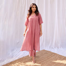 Pure Cotton Kurta Set | Kurta & Pants | Salmon Pink