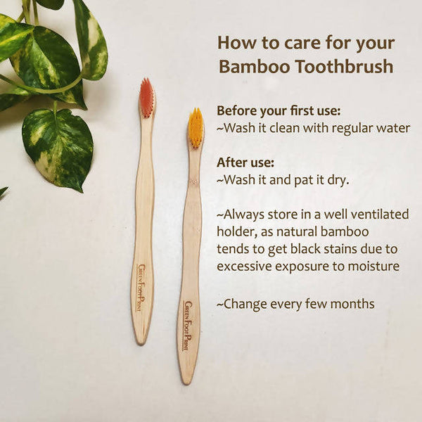 Bamboo Toothbrush | Pack Of 2 with Bamboo Earbuds / Swabs