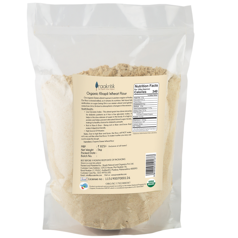 Khapli Atta | Wheat Flour | Diabetic Friendly | High Fibre | 5 kg