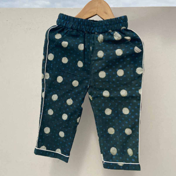 Pure Cotton Co-ord Set for Boys | Polka Printed | Green