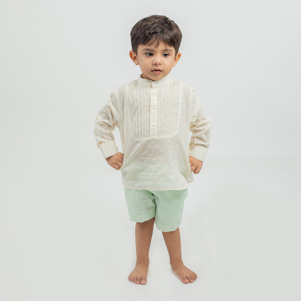 Linen Co Ord Set for Boys | White