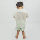 Linen Co Ord Set for Boys | White