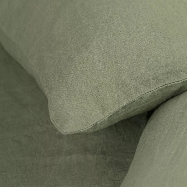 Pure Linen Duvet Cover Set | Solid | Olive