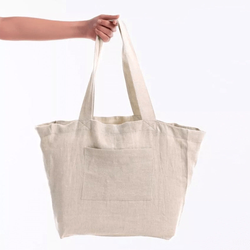 Pure Linen Tote Bag | White