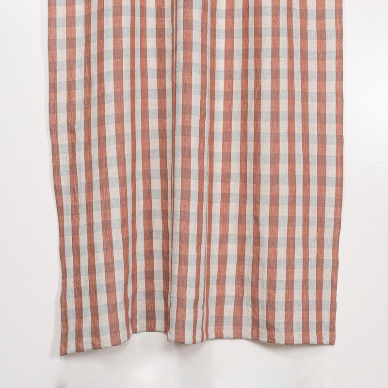 Pure Linen Curtain | Checkered | Red