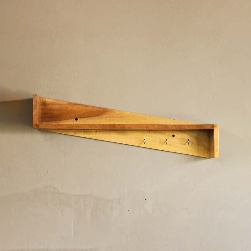 Wooden Wall Shelf | Keychain Holder | Sheesham Wood | Brown