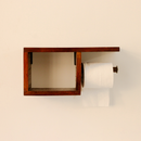 Wooden Shelf | Toilet Paper Holder | Brown