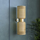 Decorative Wall Lamp | Bamboo & Stainless Steel | Brass Finish | 22 inches