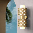 Decorative Wall Lamp | Bamboo & Stainless Steel | Antique Finish | 24 inches