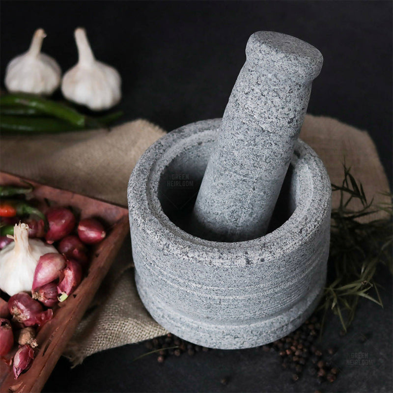 Stone Mortar and Pestle | Kitchen Tools | 4x5 inches