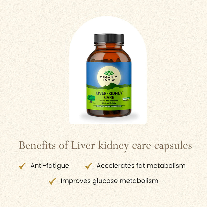 Organic India Liver Kidney Care Capsules | Certified Organic Herbs | 180 Capsules