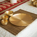 Kansa Dinner Set | Bronze Plate With 3 Katoris | 10.5 Inches Plate