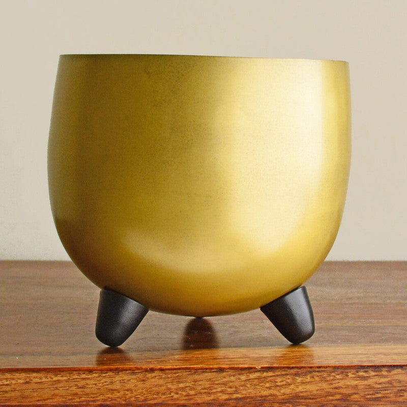 Brass Finished Planter | Gold Toned