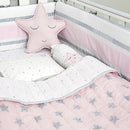 Organic Cotton Baby Cot Bedding Set | Pink | Set of 6.