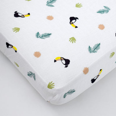 Cotton Muslin Baby Cot Sheet | Fitted | Yellow