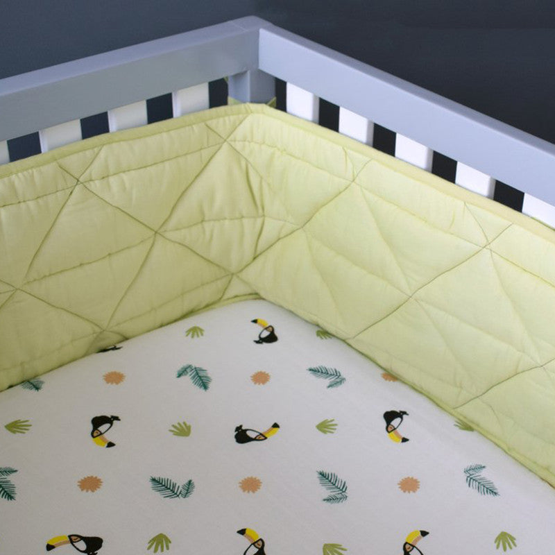 Cotton Muslin Baby Cot Sheet | Fitted | Yellow.