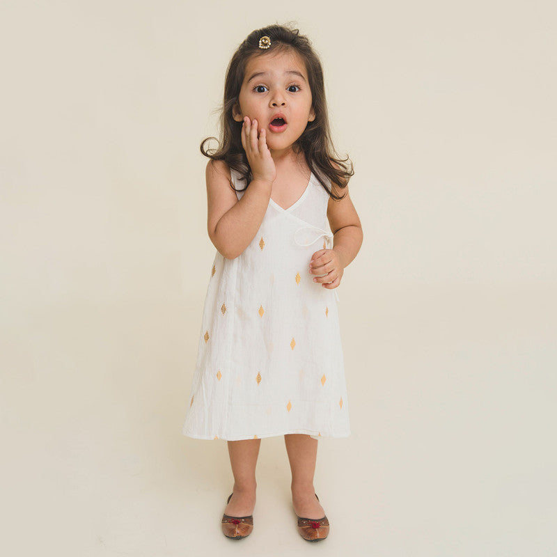 Party Dress | Cotton Dress for Kids | Off White