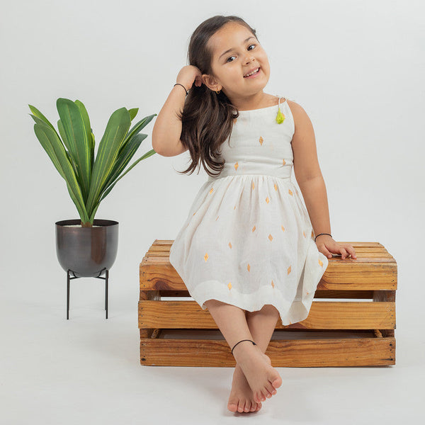 Birthday Dress | Cotton Dress for Girls | White