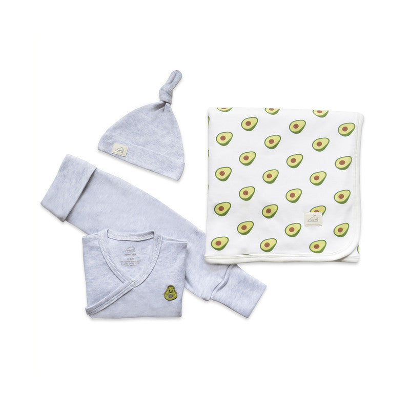 Organic Cotton Baby Blanket & Clothes Set | Pack of 4