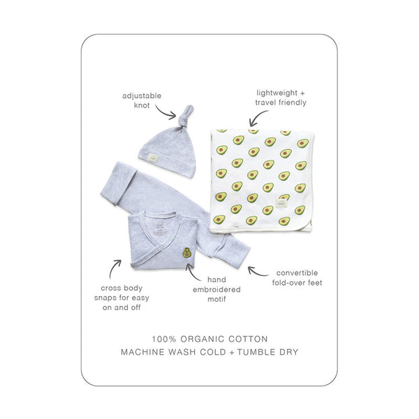 Organic Cotton Baby Blanket & Clothes Set | Pack of 4