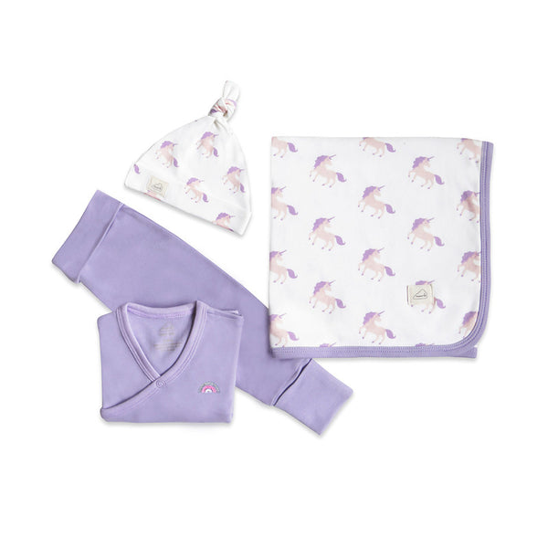 Organic Cotton Baby Blanket & Clothes Set | Pack of 4