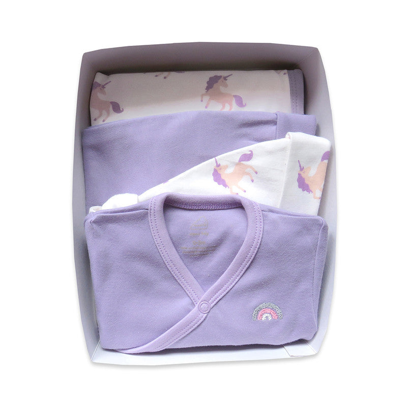 Organic Cotton Baby Blanket & Clothes Set | Pack of 4