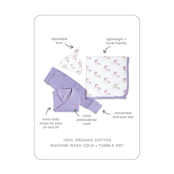 Organic Cotton Baby Blanket & Clothes Set | Pack of 4