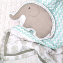 Organic Cotton Baby Cushion | Elephant Shape | Grey.