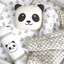 Organic Cotton Baby Cushion | Panda | Grey.