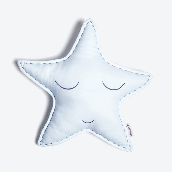 Organic Cotton Baby Cushion | Star Shape | Blue.