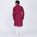 Cotton Kurta for Men | Asymmetric Style | Wine