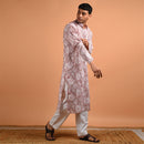 Pure Cotton Kurta For Men | Hand Block Printed | Brown