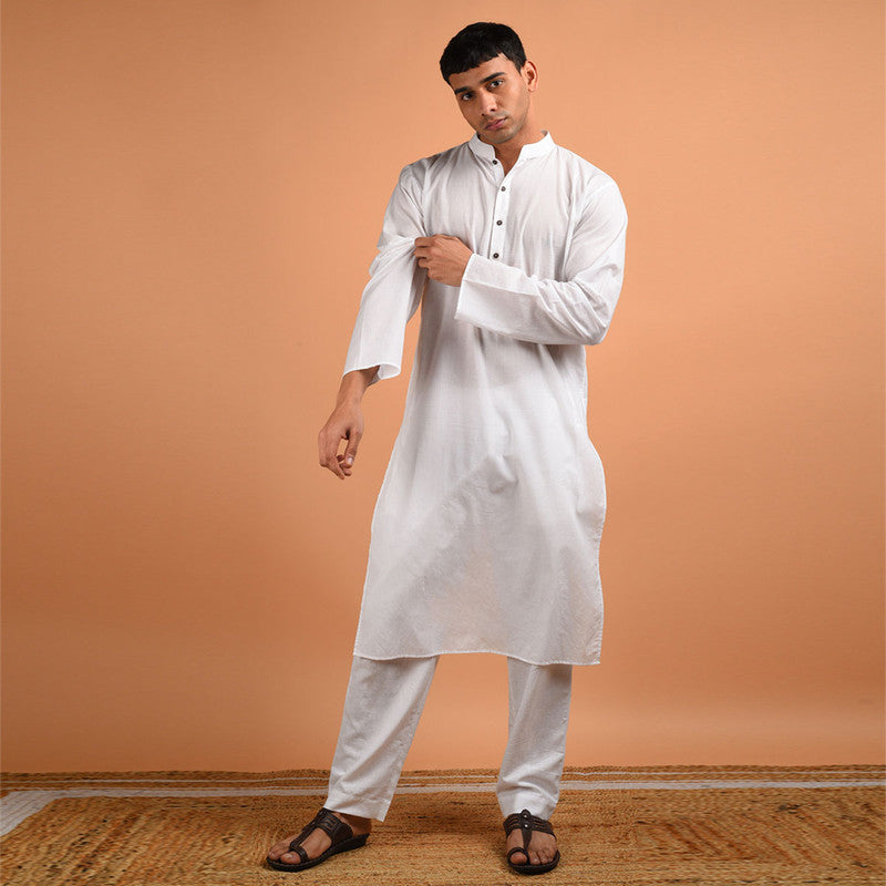 Pure Cotton Kurta For Men | Ivory