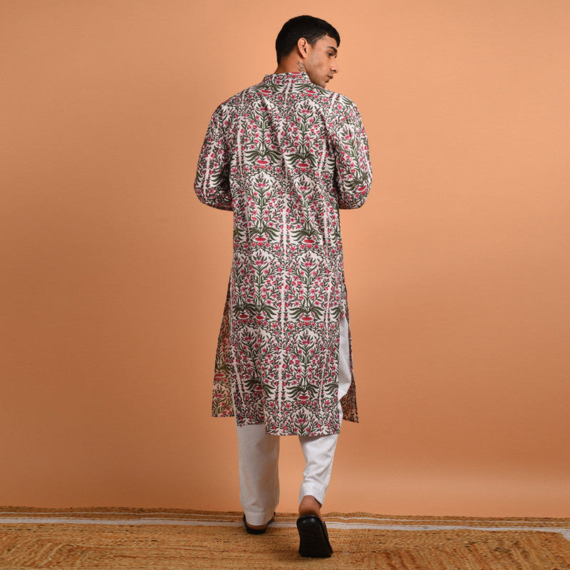 Mehendi Ceremony Dress | Pure Cotton Kurta for Men | Green