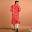 Pure Cotton Printed Kurta | Red