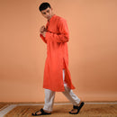 Pure Cotton Kurta For Men | Coral