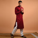 Pure Cotton Kurta For Men | Maroon