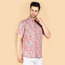 Cotton Shirt for Men | Hand-Block Print | Red