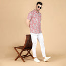 Cotton Shirt for Men | Hand-Block Print | Red