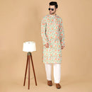 Cotton Kurta for Men | Hand-Block Print | Orange