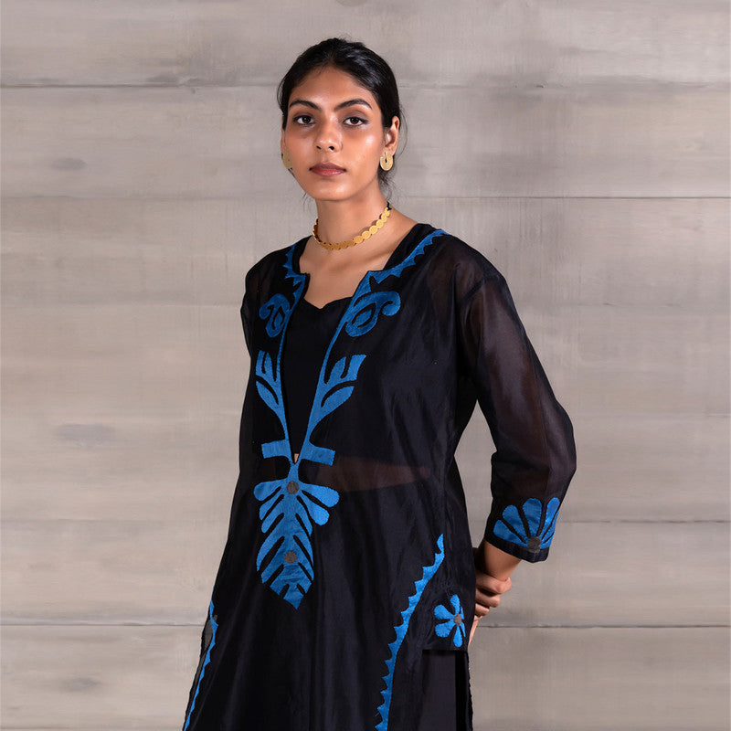 Chanderi Kurta Set | Black