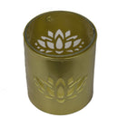 Gold Finish Lotus Pillar Candle Holder.