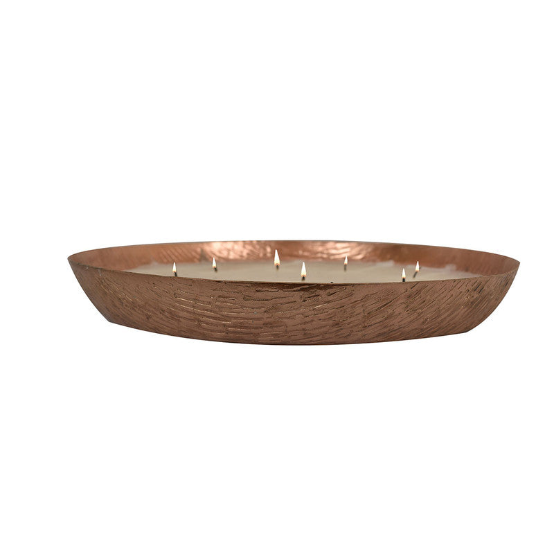 Diwali Gift Hampers | Copper Finish Scented Wax Urli Bowl - 12 Inches