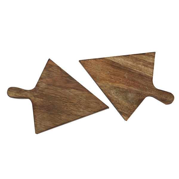 Wooden Pizza Slice Shaped Platter - Set of 2