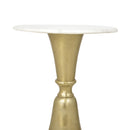 Aluminium & Marble Side Table | Gold & White